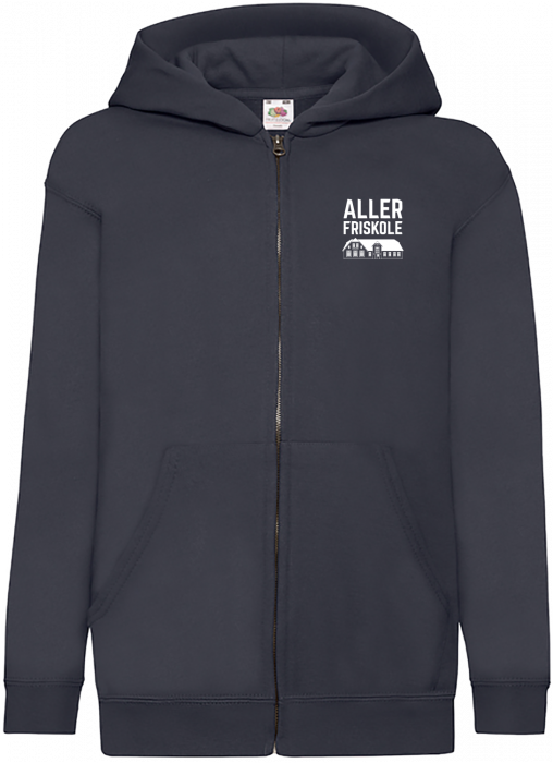 Fruit of the loom - Af Hodded Sweat Jacket Kids - Deep Navy